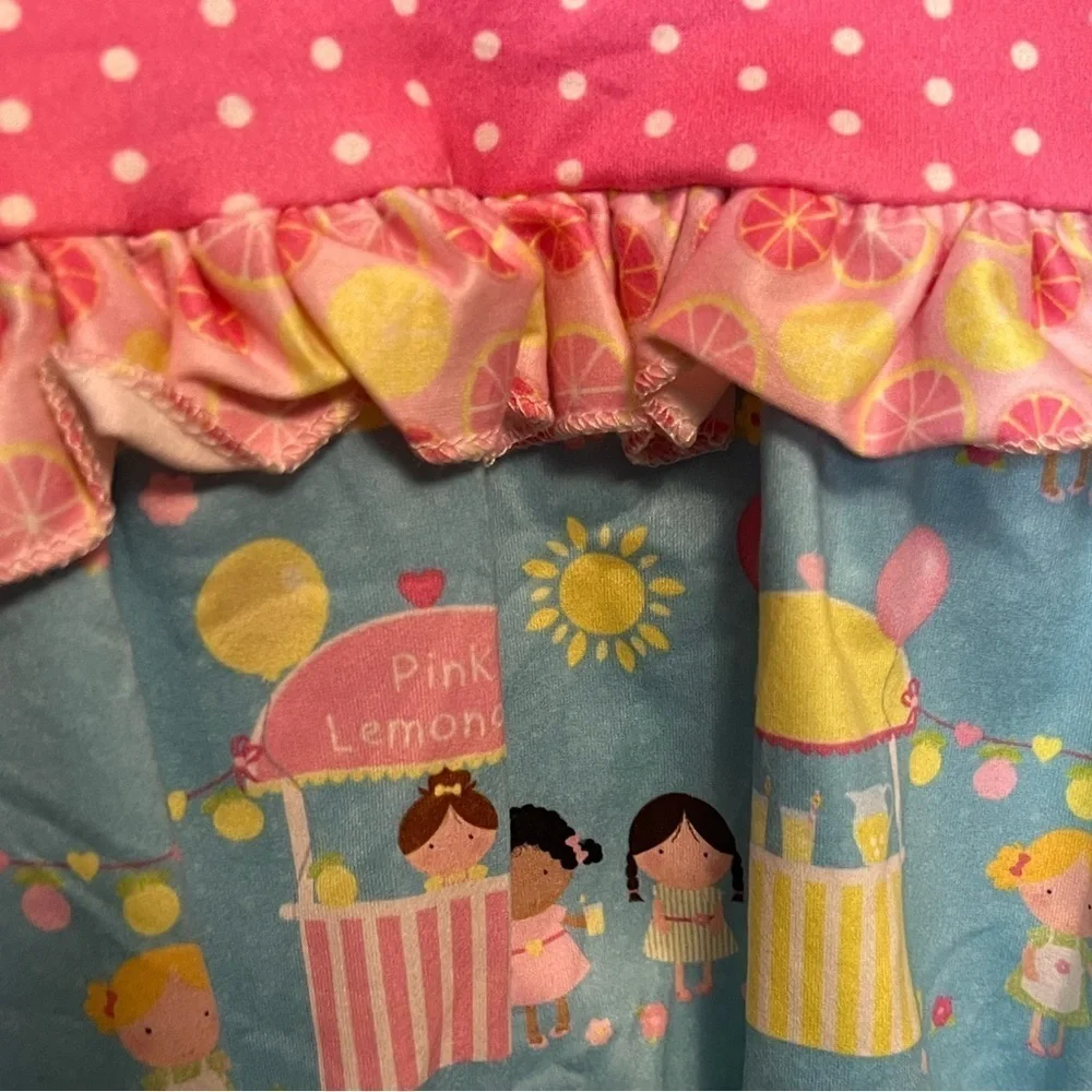 Pete & Lucy Pink Lemonade Stand Short Sleeve Ruffle Romper. NWT.